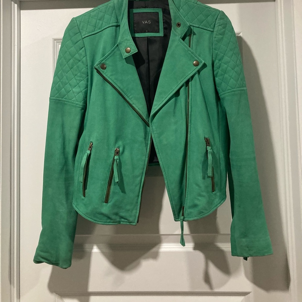 Real suede moto jacket